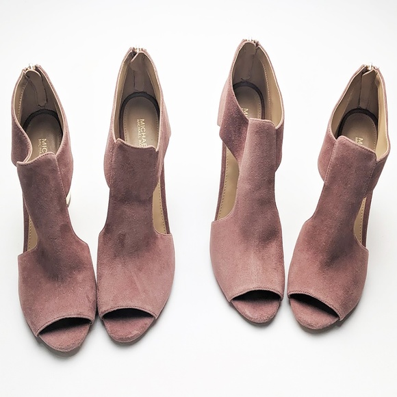 New Michael Kors Paloma Suede Open Toe Booties - Picture 4 of 8